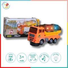 Xe bồn công trình chạy pin có đèn còi 653 đồ chơi xe công trình PeeKaPaw Toys