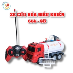 Xe cứu hoả điều khiển từ xa xe bồn có đèn âm thanh phun nước 666-8B