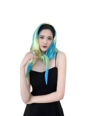 Khăn Lụa Tơ Tằm Vuông – Nhuộm Thủ Công Bằng Phương Pháp Ice Dye/ Tide Dye – Quà tặng Văn Hoá Việt Độc Đáo