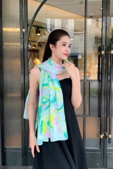 KHĂN LỤA TƠ TẰM THỦY ẤN HỌA – NHUỘM THỦ CÔNG ĐỘC BẢN – QUÀ TẶNG CAO CẤP