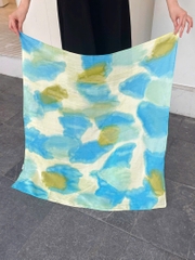Khăn Lụa Tơ Tằm Vuông – Nhuộm Thủ Công Bằng Phương Pháp Ice Dye/ Tide Dye – Quà tặng Văn Hoá Việt Độc Đáo