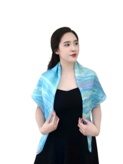 Khăn Lụa Tơ Tằm Vuông – Nhuộm Thủ Công Bằng Phương Pháp Ice Dye/ Tide Dye – Quà tặng Văn Hoá Việt Độc Đáo