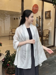 Khăn lụa tơ tằm vẽ tay – khăn lụa dài vẽ hoa quỳnh