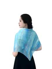 Khăn Lụa Tơ Tằm Vuông – Nhuộm Thủ Công Bằng Phương Pháp Ice Dye/ Tide Dye – Quà tặng Văn Hoá Việt Độc Đáo