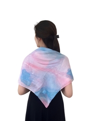 Khăn Lụa Tơ Tằm Vuông – Nhuộm Thủ Công Bằng Phương Pháp Ice Dye/ Tide Dye – Quà tặng Văn Hoá Việt Độc Đáo