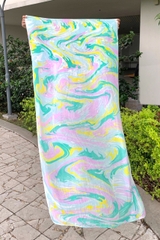 KHĂN LỤA TƠ TẰM THỦY ẤN HỌA – NHUỘM THỦ CÔNG ĐỘC BẢN – QUÀ TẶNG CAO CẤP