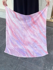 Khăn lụa tơ tằm nhuộm thủ công Ice Dye / Tide Dye vuông