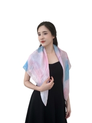 Khăn Lụa Tơ Tằm Vuông – Nhuộm Thủ Công Bằng Phương Pháp Ice Dye/ Tide Dye – Quà tặng Văn Hoá Việt Độc Đáo