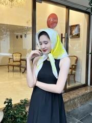 Khăn lụa tơ tằm vẽ tay – khăn lụa vuông vẽ hoa cúc