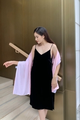 Khăn lụa tơ tằm đáp nhung the thêu tay