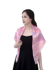 Khăn lụa tơ tằm nhuộm thủ công Ice Dye / Tide Dye vuông