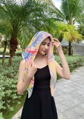 KHĂN LỤA TƠ TẰM THỦY ẤN HỌA – KHĂN LỤA VUÔNG – QUÀ TẶNG THỦ CÔNG VIỆT NAM