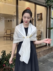 Khăn lụa tơ tằm vẽ tay – khăn lụa dài vẽ hoa quỳnh