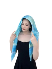 Khăn Lụa Tơ Tằm Vuông – Nhuộm Thủ Công Bằng Phương Pháp Ice Dye/ Tide Dye – Quà tặng Văn Hoá Việt Độc Đáo