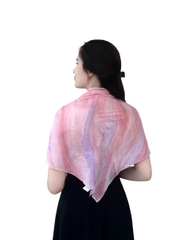 Khăn lụa tơ tằm nhuộm thủ công Ice Dye / Tide Dye vuông