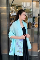 Khăn lụa tơ tằm vẽ tay hoa muống biển – Quà tặng thủ công Việt Nam cao cấp