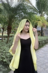 KHĂN LỤA TƠ TẰM NHUỘM TỰ NHIÊN DÀI - KHĂN NHUỘM MÀU HOÀNG ĐẰNG - QUÀ TẶNG CAO CẤP