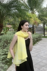 KHĂN LỤA TƠ TẰM NHUỘM TỰ NHIÊN DÀI - KHĂN NHUỘM MÀU HOÀNG ĐẰNG - QUÀ TẶNG CAO CẤP