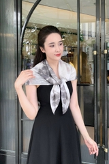 KHĂN LỤA TƠ TẰM NHUỘM TỰ NHIÊN VUÔNG - KHĂN NHUỘM MÀU TRÀ - QUÀ TẶNG CAO CẤP