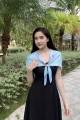 KHĂN LỤA TƠ TẰM VẼ TAY VUÔNG – VẼ HOA MUỐNG BIỂN - QUÀ TẶNG VĂN HÓA VIỆT