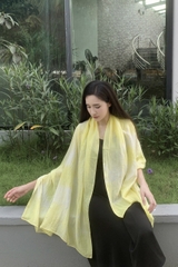 KHĂN LỤA TƠ TẰM NHUỘM TỰ NHIÊN DÀI - KHĂN NHUỘM MÀU HOÀNG ĐẰNG - QUÀ TẶNG CAO CẤP