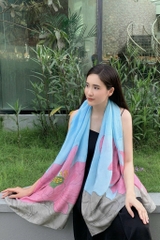 Khăn lụa tơ tằm vẽ hoa sen hồng – Quà tặng Văn hóa Việt cao cấp