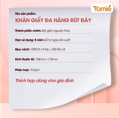 Giấy rút đáy đa năng TOMIÉ 1000 tờ (10 dây/thùng)