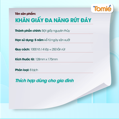 Giấy rút đáy đa năng TOMIÉ 1000 tờ – 8 dây/thùng