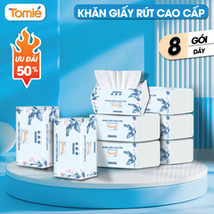 Khăn giấy cao cấp TOMIÉ 400 tờ /gói, 8 gói/lốc, 15 lốc/bịch