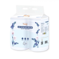 Giấy vệ sinh siêu mềm mịn TOMIÉ – 4 cuộn/dây, 12 dây/bịch