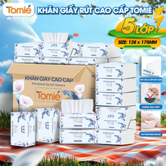 Khăn giấy cao cấp TOMIÉ 400 tờ 175×155 mm, 20 gói/thùng