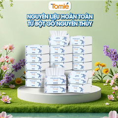 Khăn giấy lụa TOMIE 400 tờ, 175x155, 8 gói/lốc, 15 lốc/bịch
