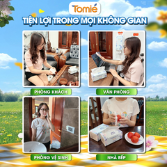 Khăn giấy cao cấp TOMIÉ 400 tờ 175×155 mm, 20 gói/thùng