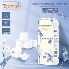 Giấy vệ sinh TOMIÉ siêu mềm mịn – 12 cuộn/dây, 10 dây/bịch