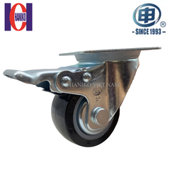 Bánh xe shenpai PU 50 xoay khóa có nắp 15A02-1010