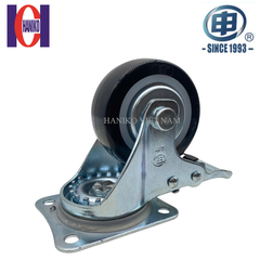 Bánh xe shenpai PU 65 xoay khóa có nắp 15A07-1011