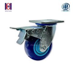 Bánh xe shenpai PU xanh phi 125 xoay khóa
