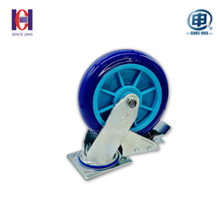 Bánh xe shenpai PU xanh phi 200 xoay khóa