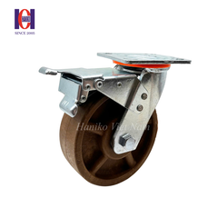 Bánh xe chịu nhiệt nâu phi 150 xoay khóa