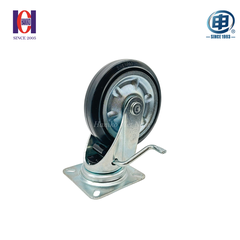 Bánh xe shenpai cao su phi 200 xoay khóa bản 45