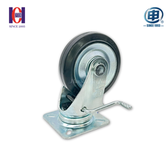 Bánh xe shenpai cao su phi 150 xoay khóa bản 43