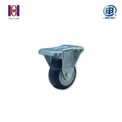 Bánh xe shenpai cao su đen phi 75 cố định