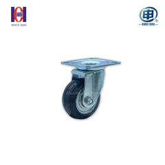 Bánh xe shenpai cao su đen phi 75 xoay