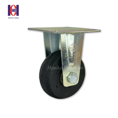 Bánh xe cao su khía phi 100 cố định