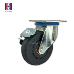 Bánh xe cao su khía phi 125 xoay khóa