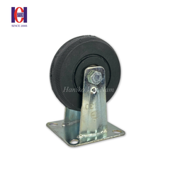 Bánh xe cao su khía phi 125 cố định