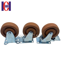 Bánh xe chịu nhiệt nâu phi 100x32 xoay khóa