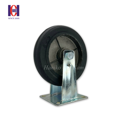 Bánh xe cao su khía phi 200 cố định