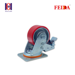 Bánh xe feida PU phi 100 xoay khóa