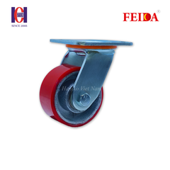 Bánh xe feida PU đỏ phi 100 xoay